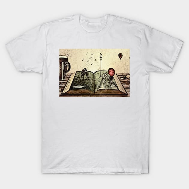 Worlds In Ink and Paper T-Shirt by The Bookwyrm's Hoard